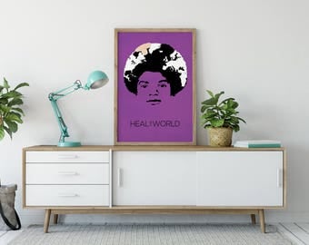 Michael Jackson Wall Art "Heal the World" - Poster - Graphic Design - Music Poster - Gift