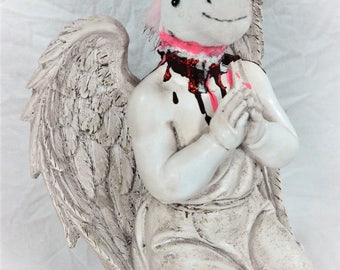 13" Tall Unicorn Headed Angel, OOAK Doll, Strange Doll, Weird Doll, Headless Angel Doll, Goth Doll, Macabre Doll