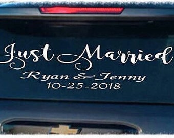 Wedding car decal | Etsy