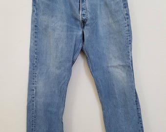 60s Vintage blue denim Levis 501 jeans 38 x 30 mod rockabilly