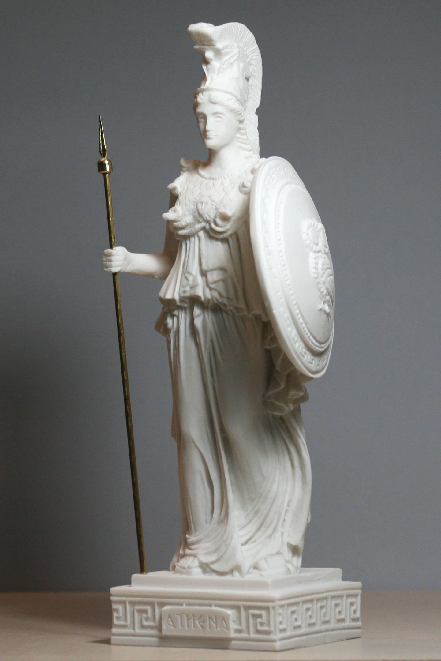 Greek Roman Goddess Athena Minerva Alabaster Statue Figure
