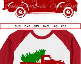 Christmas truck Svg Christmas SVG file Silhouette Christmas tree SVG for Cricut Red truck Svg Christmas truck with tree Svg Vinyl Clipart