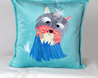 Dog pillow cover, Westie gift, Dog Cushion, Terrier pillow, Westie decorative pillow, Face print, Pet Portrait, Dog lover gift, Puppy gift