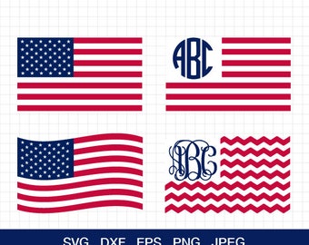 USA flag svg 4th of July svg American flag svg Merica svg Patriotic Monogram United States svg for CriCut Silhouette svg dxf eps jpg png