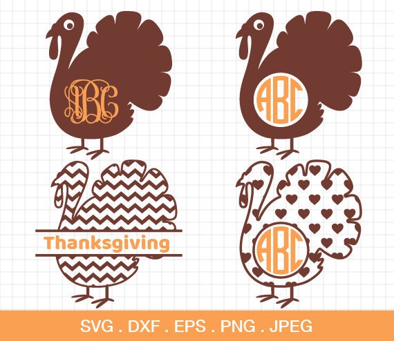 Download Turkey svg turkey monogram frames svg Thanksgiving svg