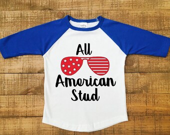 Star Spangled Stud Toddler Top-Patriotic Shirt July 4th