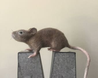 Needle Felted Mouse,Felted Animal,Handmade