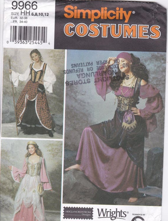 Halloween Costume Sewing Pattern Adult Costume Womens