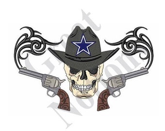 Cowboy Skull Pistols - Machine Embroidery Design