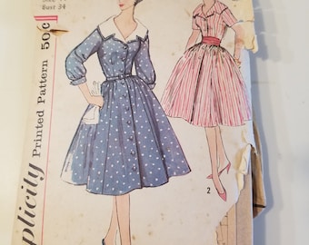 Vintage 1950's Shirt Dress Pattern