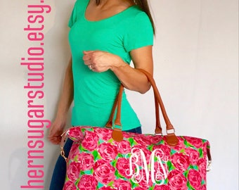 Monogram Weekender - Overnight Bag - Monogram Duffle Bag - Monogram Carry On- Lilly Pulitzer - Personalized Weekender