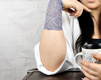 Wrist Tattoo Cover, Gray Bracelet, Lace Bracelet, Wristband, Lace Wrist Cuff, Lace Jewelry, Summer Accessories, Lace Cuff Bracelet, w1202