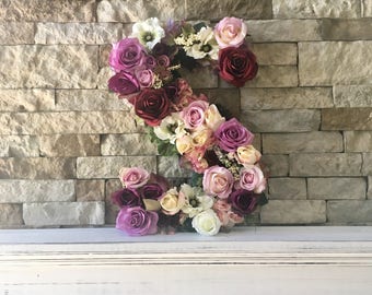 Flower Letter; Floral Letter; Nursery Decor; Floral Monogram; Wedding Decor; Flower Letters; Baby Girl Nursery; Nursery Letter; Initial