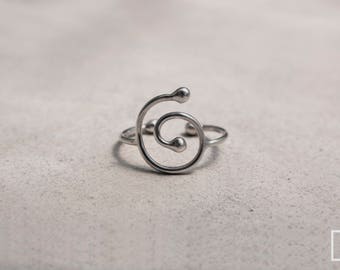 Just Breathe Ring hand stamped sterling silver spiral ring