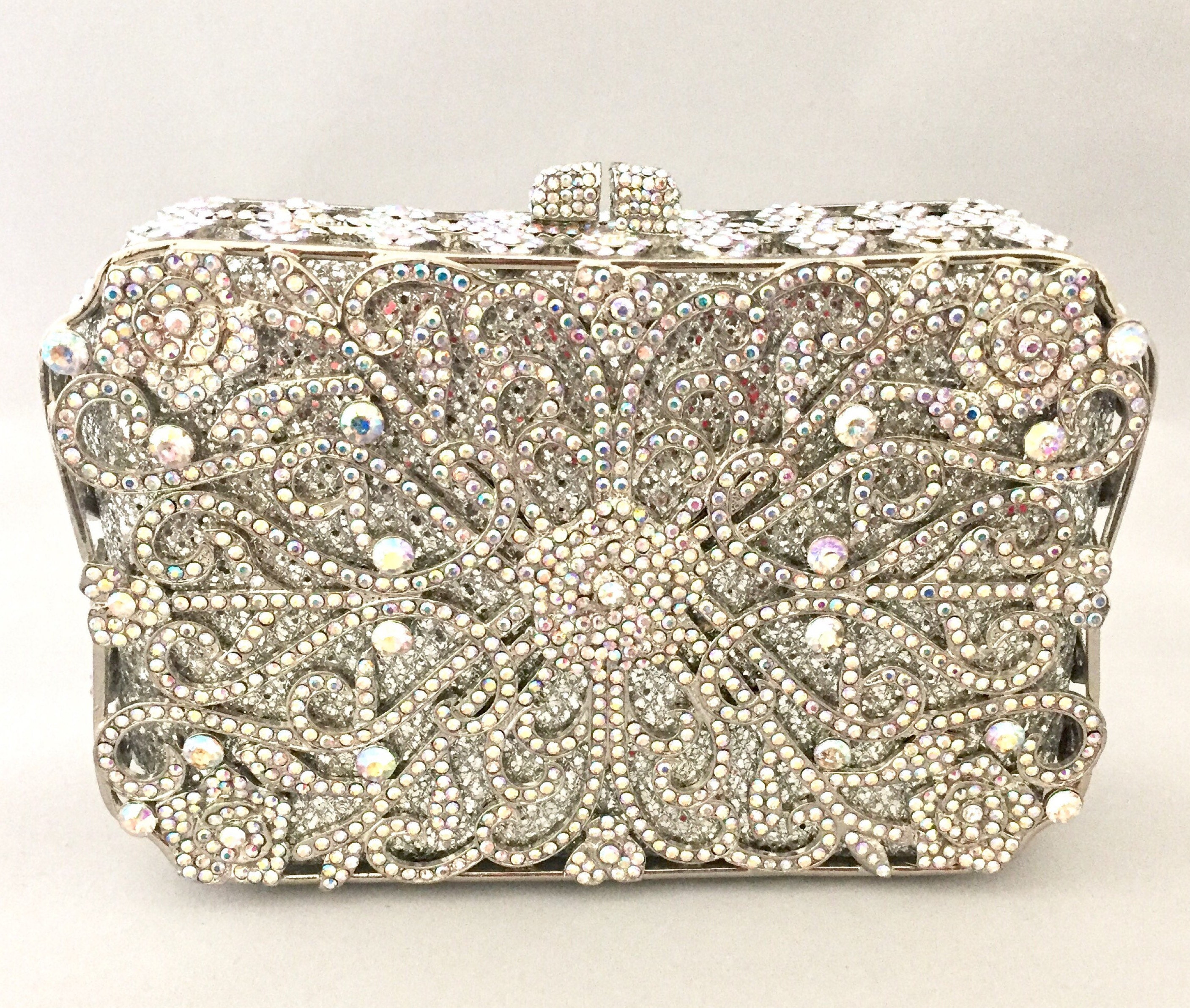 buy silver clutch