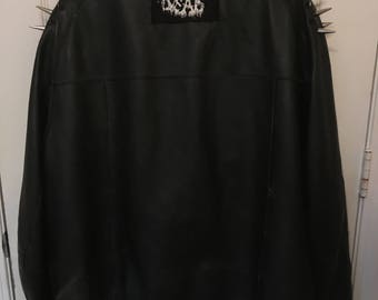 Vintage Punk Goth Metal Vegan Leather Spike Band Jacket