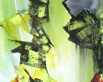 Peinture abstraite "Echo of a swedish dream-3/after the dream/Hagalaz". Acrylique sur toile 2017.
