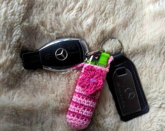 Lighter Case, Crochet Lighter Holder,Crochet Pouch, Crochet for smokers,Crochet Keychain Lip Balm Holder,