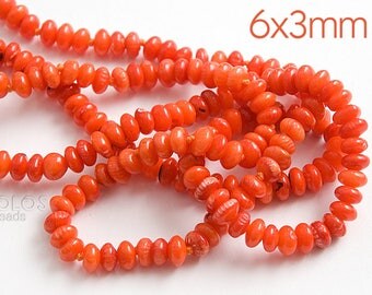 Orange coral beads | Etsy