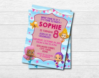 Bubble Guppies Invitation, Bubble Guppies Invite, Bubble Guppies Birthday Party, Bubble Guppies, Digital, Bubble Guppies Party, Bubble