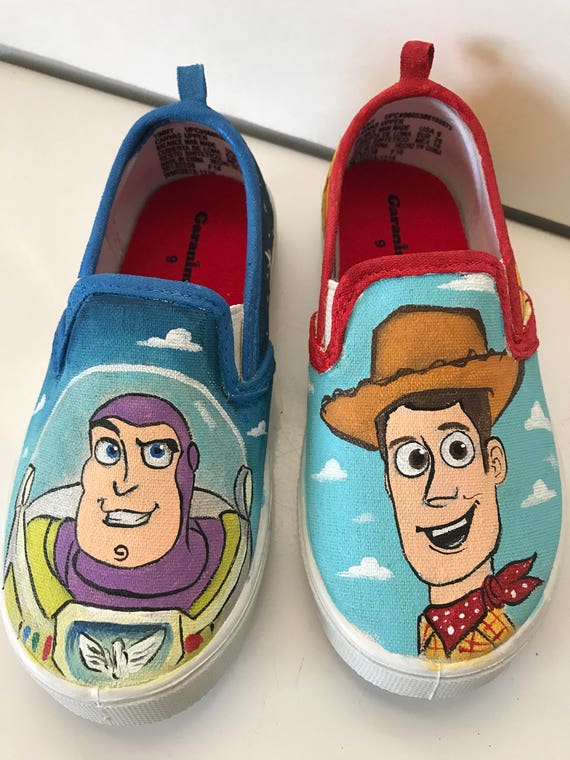 Toy Story Buzz and Woody inspired Handpainted shoes
