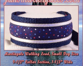 Jansmartingales, Dog Collar Leash Combination Walking Lead, Italian Greyhound, Small Dog Size, 9 1/2" Collar Section. invy025