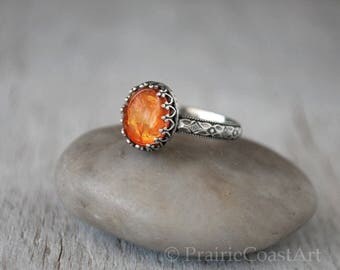 Amber Ring Sterling Silver - Sterling Silver Amber Ring - Handcrafted Artisan Silver Ring