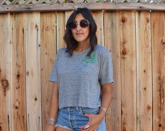 Vintage 80s Highland WRESTLING CROPPED Tee M L