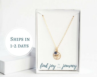 Personalized Graduation Gift for Her - Gold Compass Necklace - Find Joy in the Journey - Motivational Necklace - Gold Christian Necklace