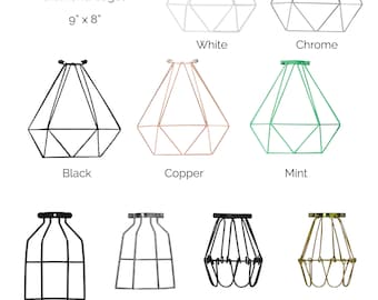 Cage Only Add on - Lamp Guard - Bulb Guard - Industrial Pendant Light - Lamp shade - Diamond Cage - Geometric pendant shade