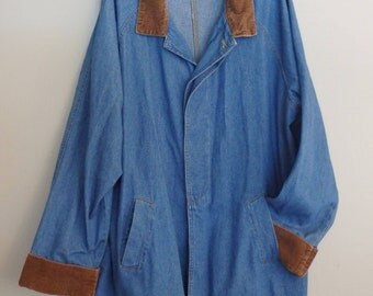 Vintage Denim Jean Field Coat Utility Jacket