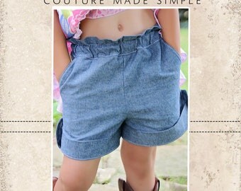 Blossom's Tab Shorts PDF Pattern Sizes 6-12m to 8 Girls