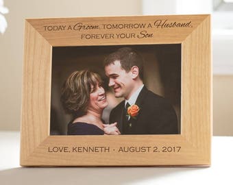 Personalized Mother of the Groom Picture Frame: Custom Engraved Mother of the Groom Gift, Wedding Gift for Parents, SHIPS FAST