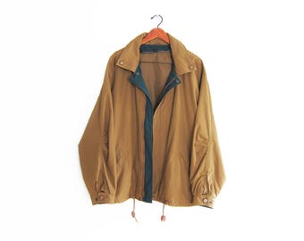 vintage windbreaker / 90s windbreaker / oversize windbreaker / 1990s oversize London Fog tobacco windbreaker Large