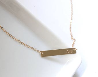 ALPHA PHI Sorority Necklace - Greek Jewelry - Hand Stamped Bar Necklace - Gold Filled, Sterling Silver - Licensed Designer