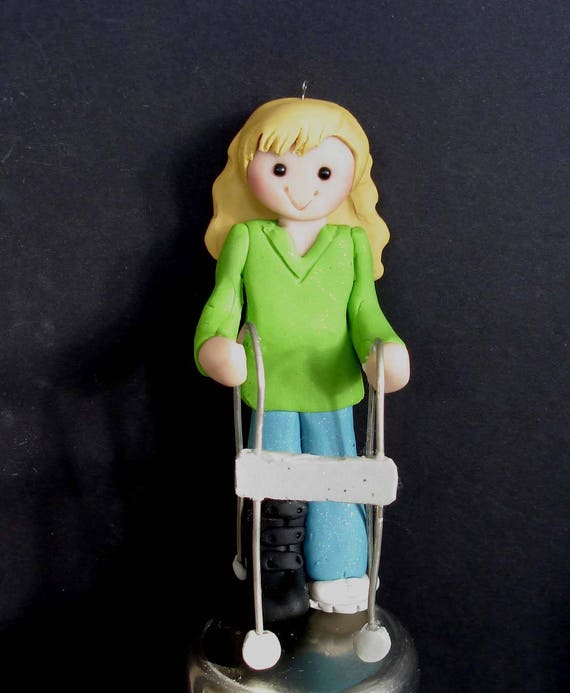 Physical Therapist Christmas Ornament Walker Injury Walking