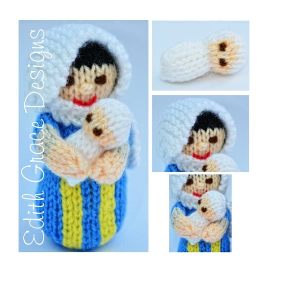 Nativity Toy Knitting Pattern Knitted Nativity Mary & Baby