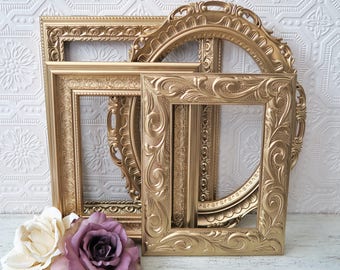 Gold Picture Frame Set Of 4 Empty Shabby Chic Wall Decor