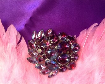 Vintage Amethyst Color Brooch-Estate Jewelry