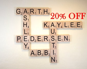 Large Scrabble Tiles - 3.5" Large Scrabble Letters - Scrabble Wall Art - Personalized Wood Scrabble Letters - Giant Scrabble Letters - LST