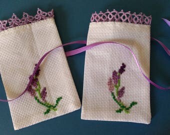 Empty Potpourri Bag, Tatting Bag, Lavander Bag, Cross Stitch Bag, Tatting Bombonniere, Sachet bags, Party favors