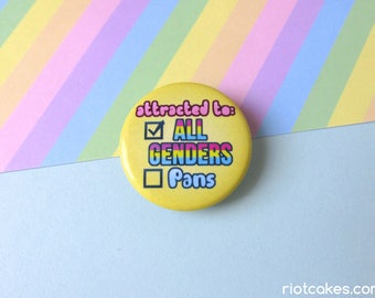 Attracted All Genders Pansexual Button