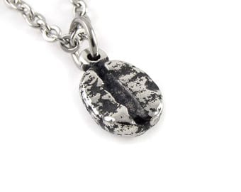 Coffee Bean Necklace, Caffeine Jewelry, Nature Pendant, Food Charm