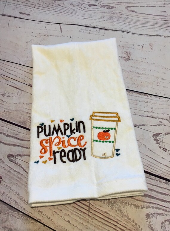 Fall Towel DecorPumpkin SpiceMonogrammedHousewarming