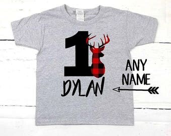 boys first birthday shirt boys first birthday outfit woodland first birthday buffalo plaid first birthday lumberjack first birthday