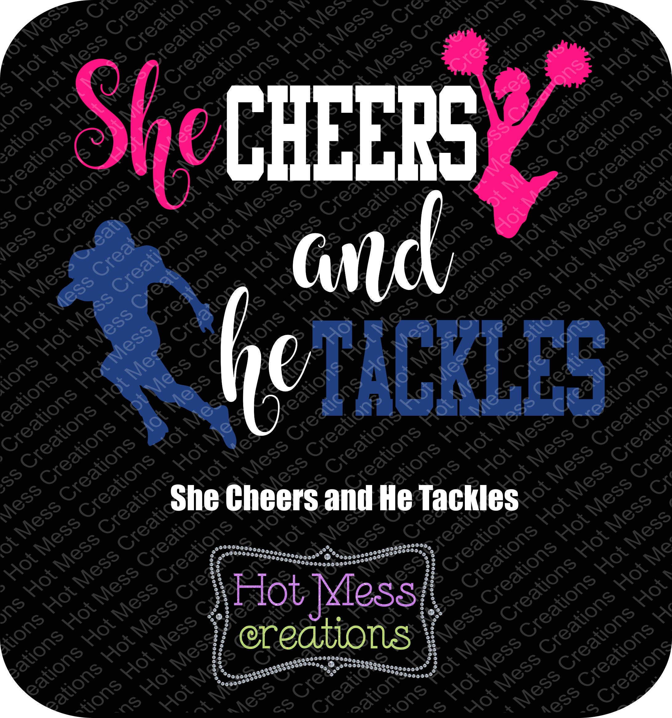 Download She Cheers and He Tackles SVG Football Cheer Football