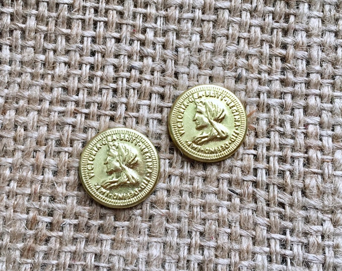 Boho Coin Studs, Concho Coin Studs, Concho Stud Earrings, Gold Concho Studs, Cowgirl Concho Studs, Western Concho Studs, Boho Concho Studs