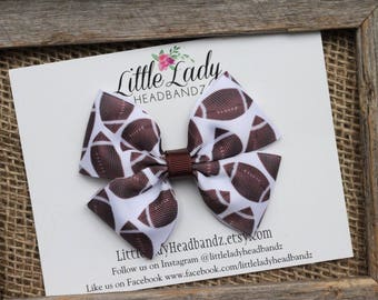 Football Bow Boutique Bow Football Hair Bow Football headband Girls Hair Bow ribbon bow