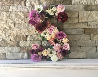 Flower Letter; Floral Letter; Nursery Decor; Floral Monogram; Wedding Decor; Flower Letters; Baby Girl Nursery; Nursery Letter; Initial