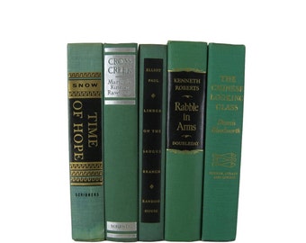 Green Decorative Books, Home Staging Props, Rustic Decor Book Set, Wedding Book Decor, Book Lover Set, Home Decor, Housewarming Gift